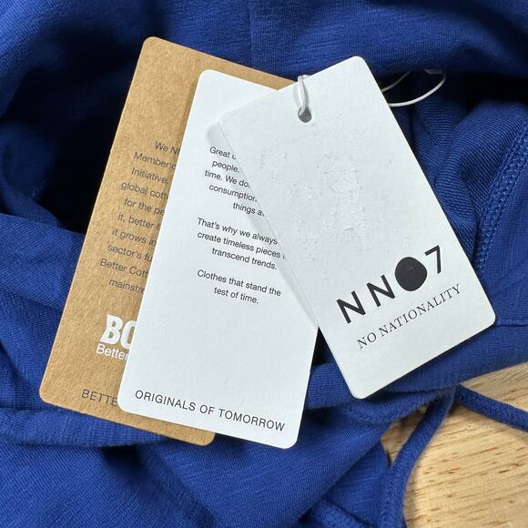 NNO7 NWT Barrow Drawstring Hoodie Print 3383 Men's Blue Size M Pouch Pocket - Picture 5 of 9